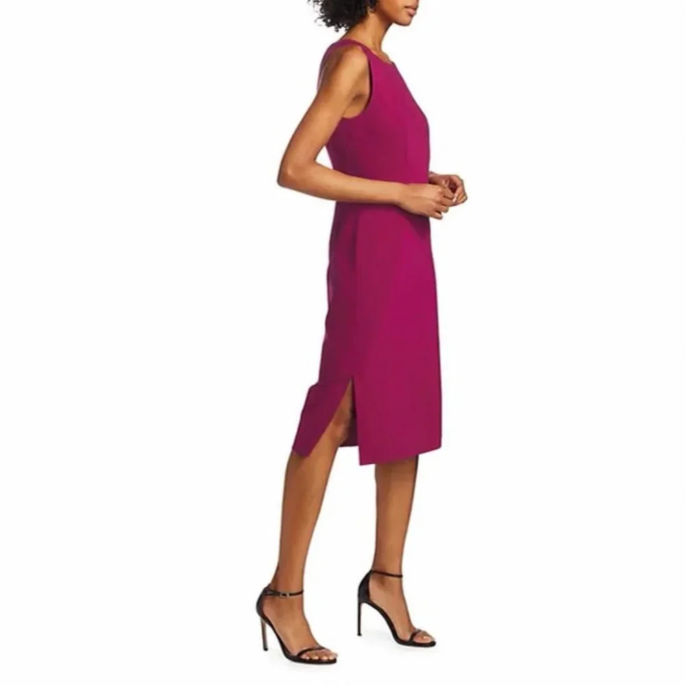 MAXMARA Wool Blend Sheath Dress w Side Slit - Picture 3 of 6